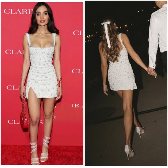 Clio Peppiatt White Bridal Party Crystal Dress Size XXL / US 12 - Picture 3 of 15